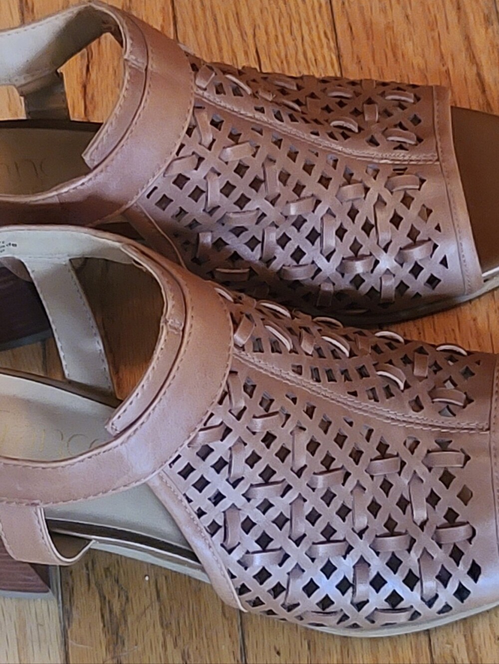 Franco SartoFRANCO SARTO Harlet3 tan leather block 3in heel sandalbuckle Sz 6 5 - Picture 4 of 8